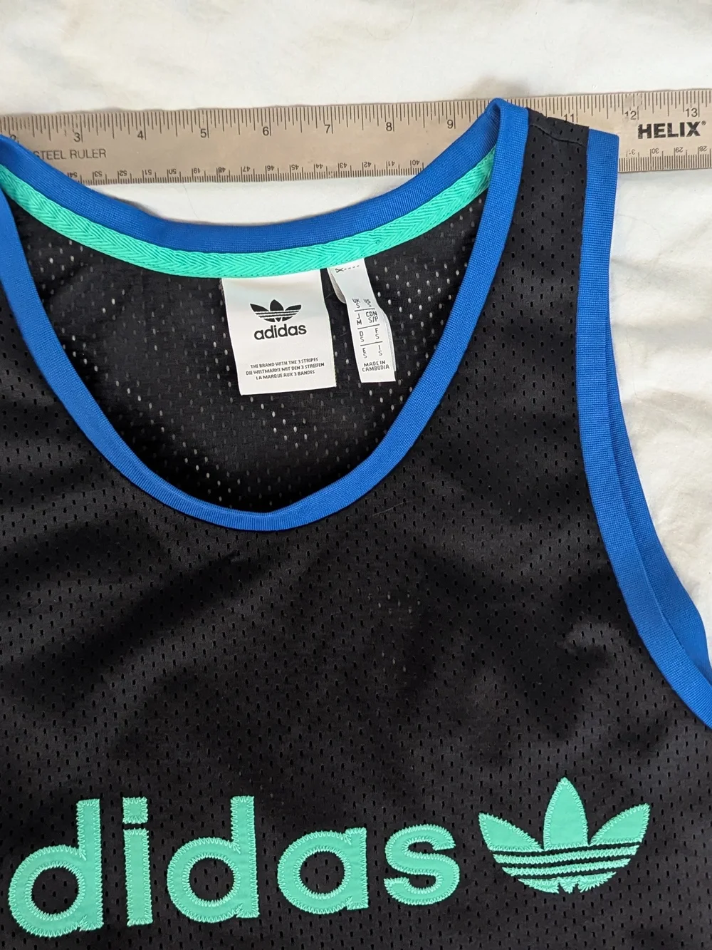 adidas Men’s Black & Teal Logo Tank